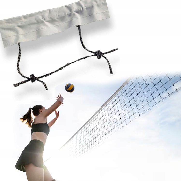 Siatka Do Siatkówki Gry W Badbintona Tenisa 9,5x1m Stalowa Linka Popularna