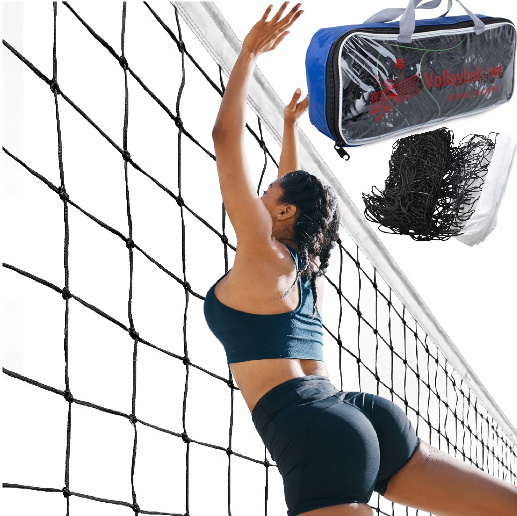 Siatka Do Siatkówki Gry W Badbintona Tenisa 9,5x1m Stalowa Linka Popularna