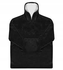 Kocobluza Koc Bluza Oversize Bluzokoc Gruba Ciepła Długa Czarna Z Kapturem