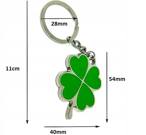 Brelok Do Kluczy Czterolistna Koniczyna Luck Na Szczęście Metal Koniczynka