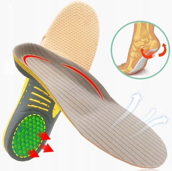 Wkładki Do Butów Odciążające Przeciwbólowe 35-40 Ortopedyczne Płaskostopie