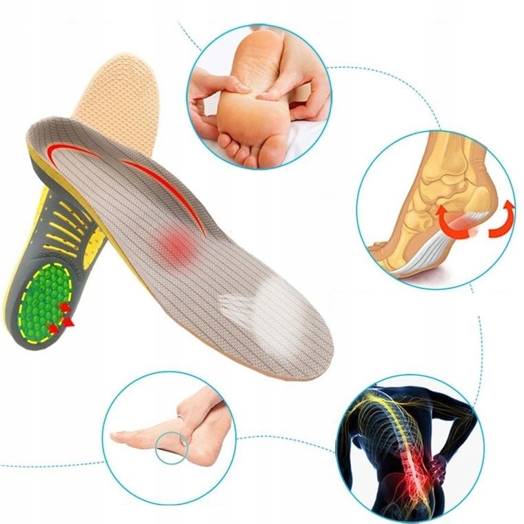 Wkładki Do Butów Odciążające Przeciwbólowe 35-40 Ortopedyczne Płaskostopie