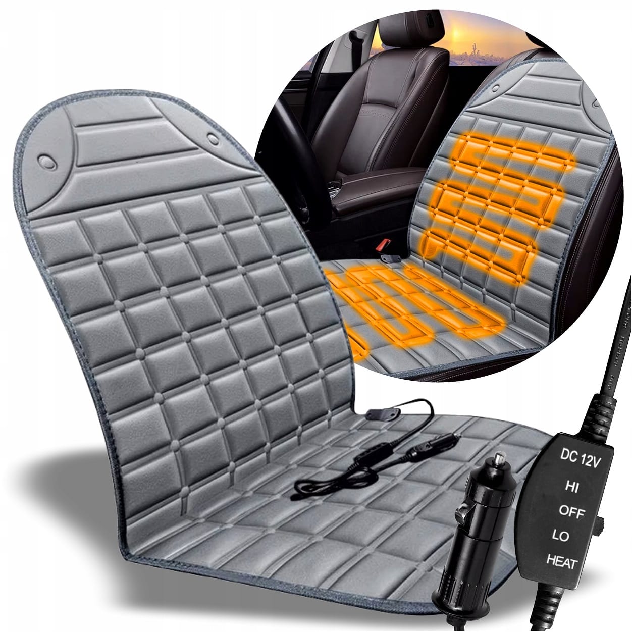 Mata Grzewcza Podgrzewana Na Fotel Siedzenie Samochodu Regulacjia Tryb -12v