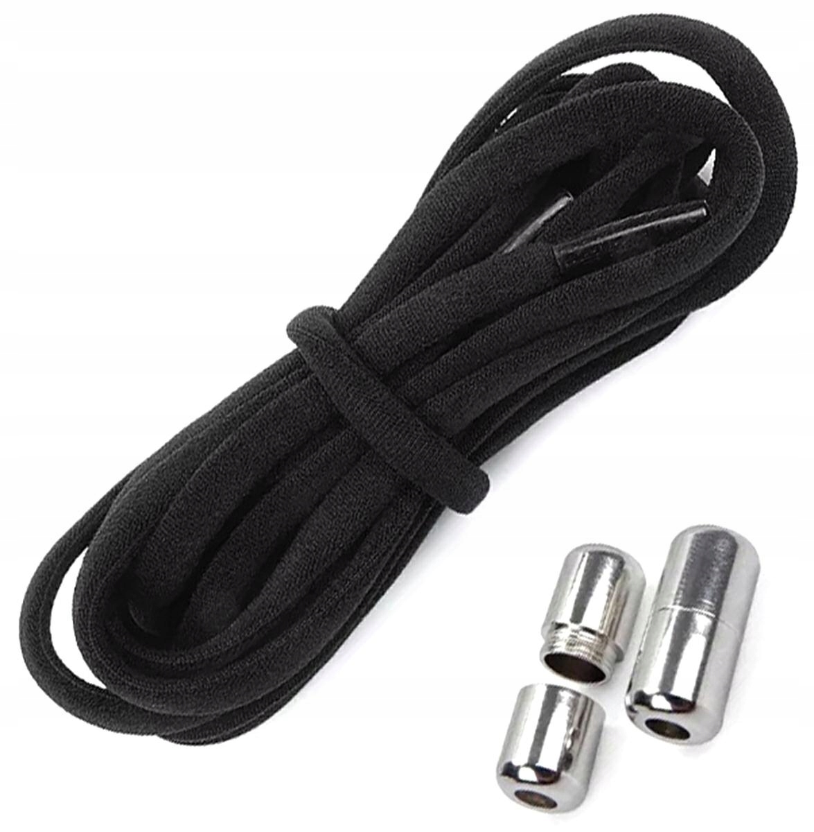 Sznurówki Bez Wiązania Do Butów Elastyczne Sznurowadła Gumowe 100 cm Czarne