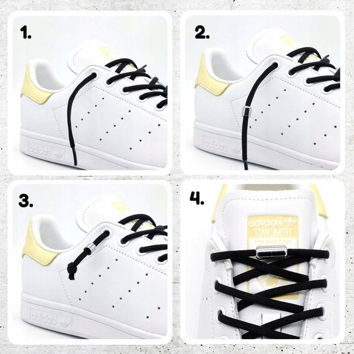 Sznurówki Bez Wiązania Do Butów Elastyczne Sznurowadła Gumowe 100 cm Czarne