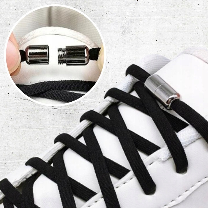 Sznurówki Bez Wiązania Do Butów Elastyczne Sznurowadła Gumowe 100 cm Czarne