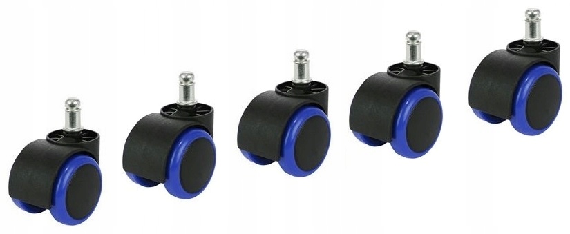 Kółka Kauczukowe Do Fotela Gumowe 5 szt Niebieskie