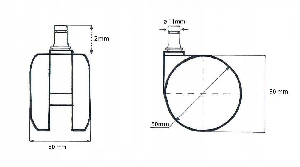 Kółka Kauczukowe Do Fotela Gumowe 5 szt Niebieskie