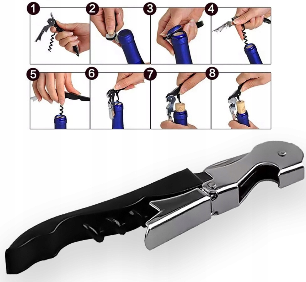 Otwieracz Do Wina Piwa Korkociąg Barmański 3 Fukcje Do Butelek