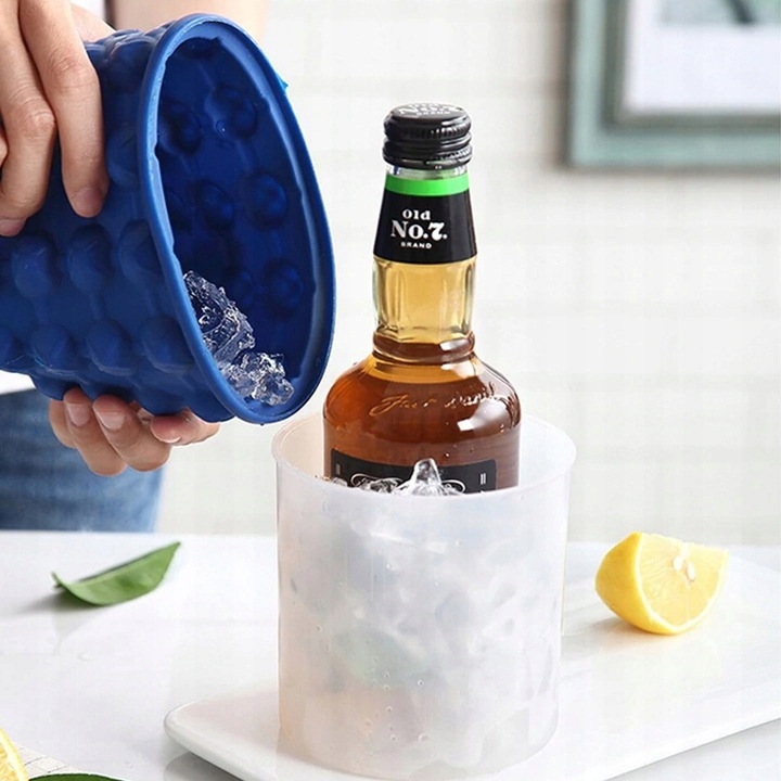 Kostkarka Do Lodu Wiaderko Na Kostki Lód 2w1 Foremka Kubełek Silikonowy