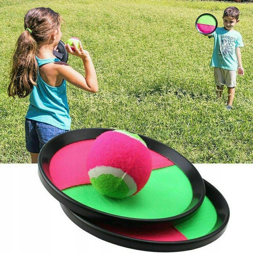 Gra Paletki Na Rzep Z Piłką Rzucaj Złap Rakietki Catch Ball Rzepy Piłka