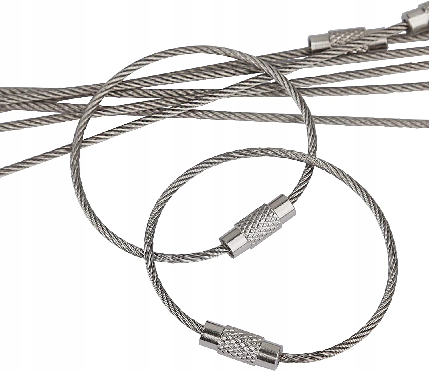 Brelok Do Kluczy Linka Stalowa Uchwyt Zapięcie Skręcana 15cm