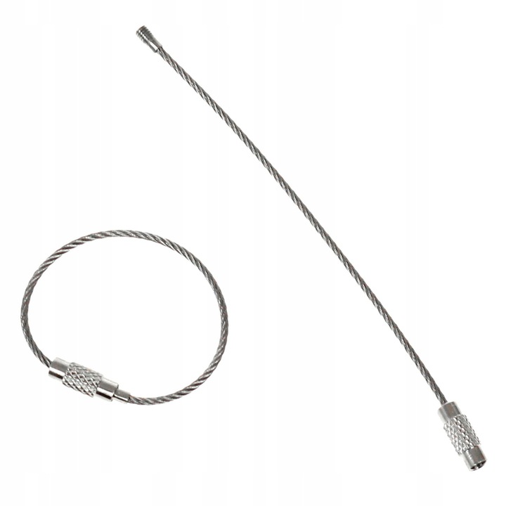 Brelok Do Kluczy Linka Stalowa Uchwyt Zapięcie Skręcana 15cm