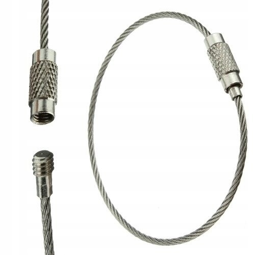 Brelok Do Kluczy Linka Stalowa Uchwyt Zapięcie Skręcana 15cm