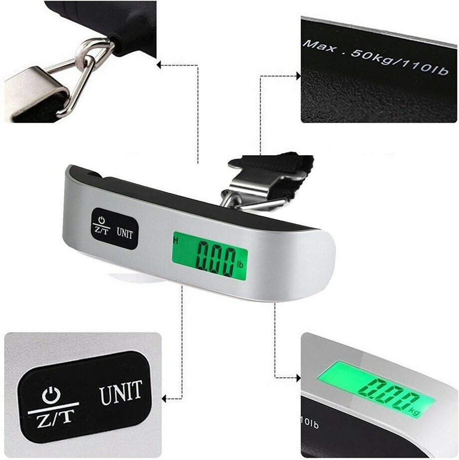 Waga Bagażowa Lotnicza Do Bagażu Elektroniczna Bagaż 50kg Podróżna Walizka