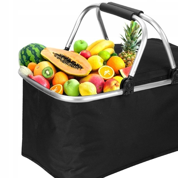 Kosz Piknikowy Składany Termiczny Turystyczny Izolacyjny Koszyk Na Zakupy