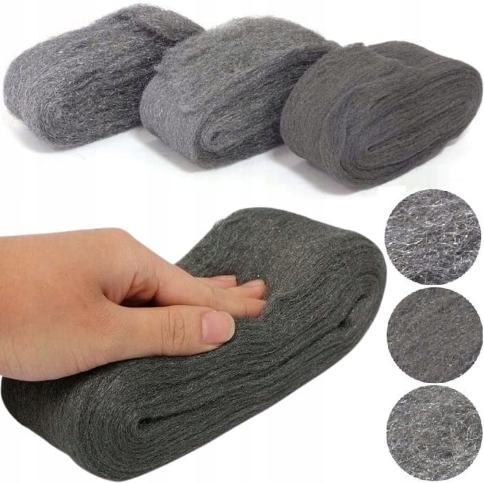 Zestaw Do Polerowania Szlifowania Usuwania Rdzy Wełna Stalowa Staliwo 3x150