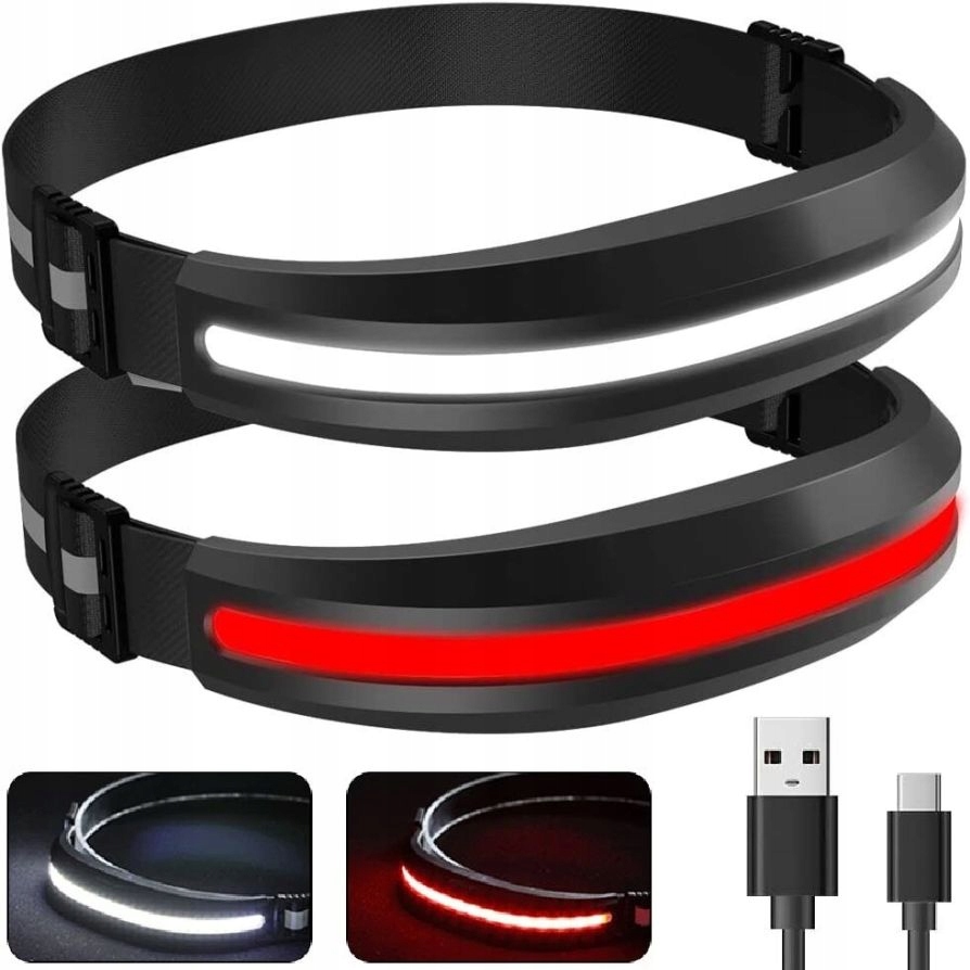 Mocna Latarka Lampka Czołowa Led Opaska Reflektor Na Głowę Cob 230° Trening