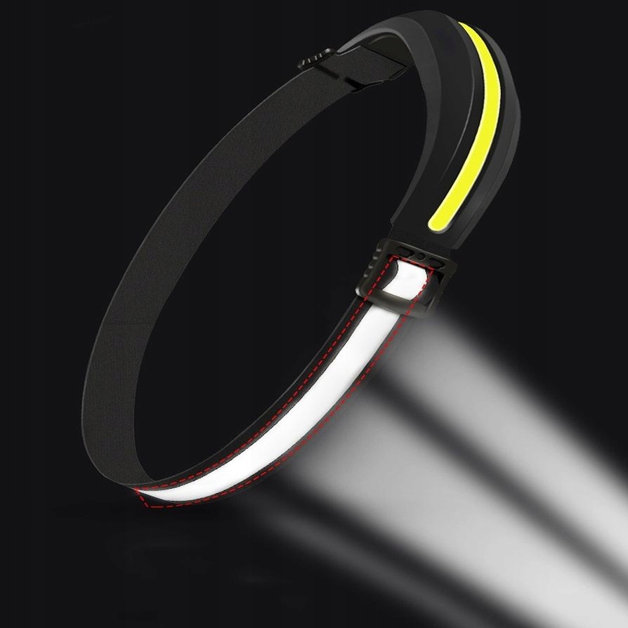 Mocna Latarka Lampka Czołowa Led Opaska Reflektor Na Głowę Cob 230° Trening