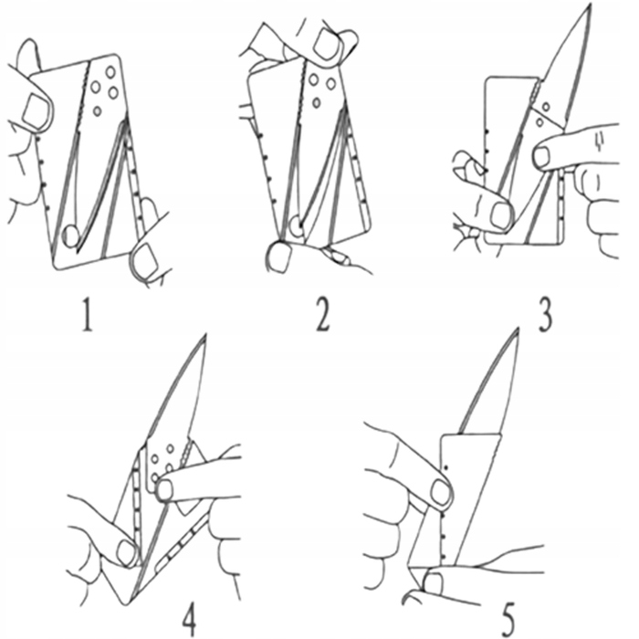 Nóż Rozkładany Składany Nożyk Karta Kredytowa