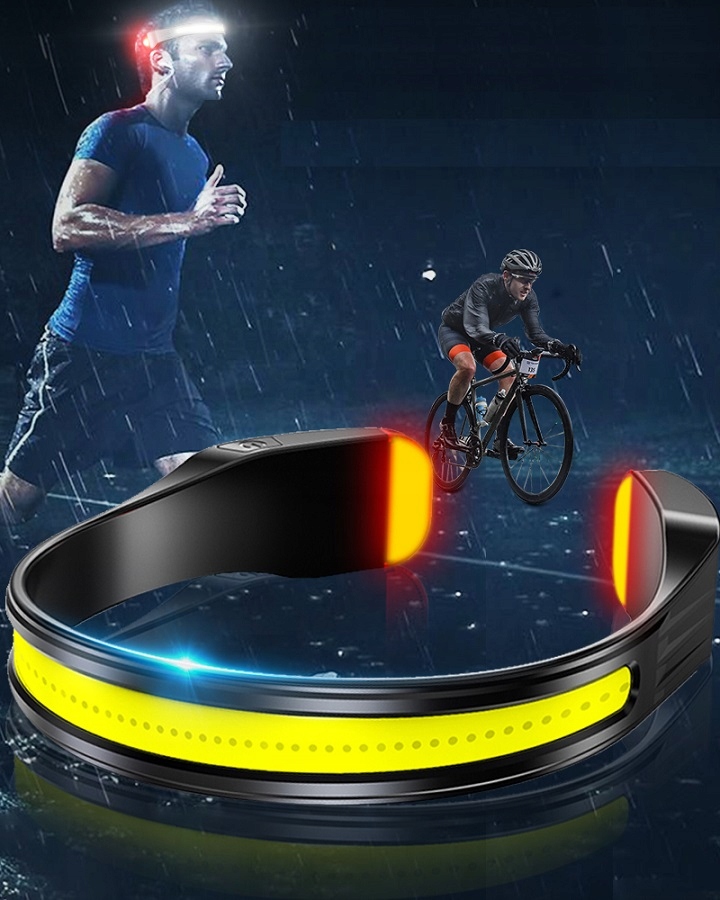 Latarka Czołówka Lampka Led Cob Do Biegania Na Rower Mocna Akumulator Usb