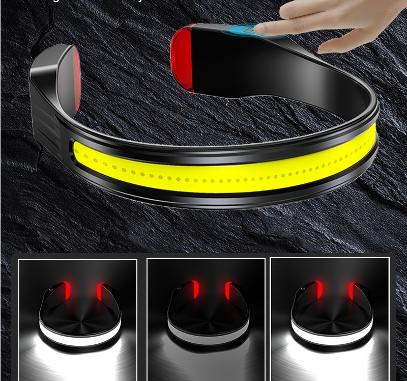 Latarka Czołówka Lampka Led Cob Do Biegania Na Rower Mocna Akumulator Usb