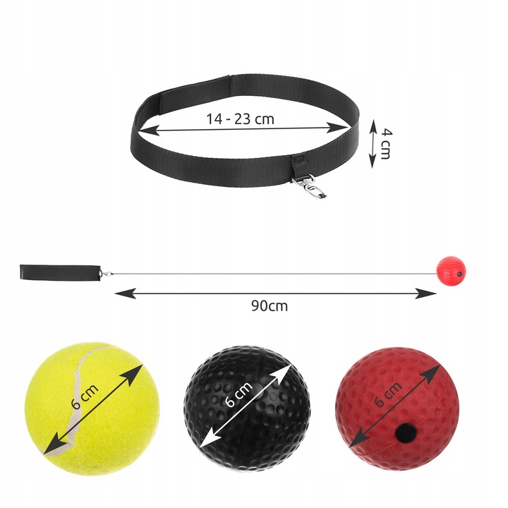 3 Piłka Refleksowa Fight Reflex Ball Refleksówka Piłeczka Bokserska Gruszka
