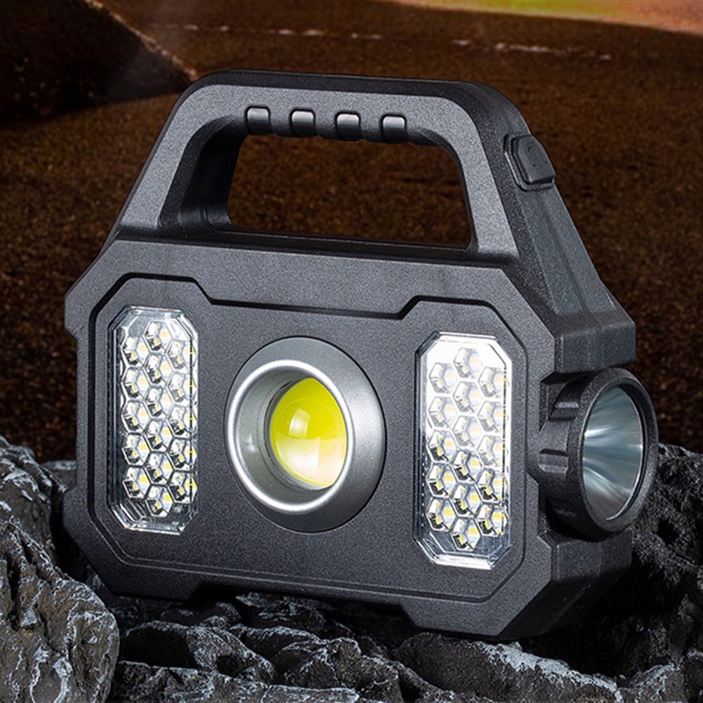 Szperacz Latarka Led Akumulatorowa Powerbank Solarna Moc 7 Trybów Usb Zoom