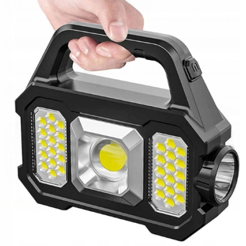 Szperacz Latarka Led Akumulatorowa Powerbank Solarna Moc 7 Trybów Usb Zoom