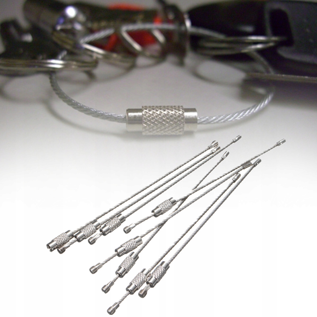 Linka Stalowa Nierdzewna Skręcana Edc Do Kluczy Na Klucze Zawieszka 100 szt