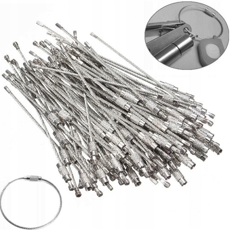 Linka Stalowa Nierdzewna Skręcana Edc Do Kluczy Na Klucze Zawieszka 100 szt