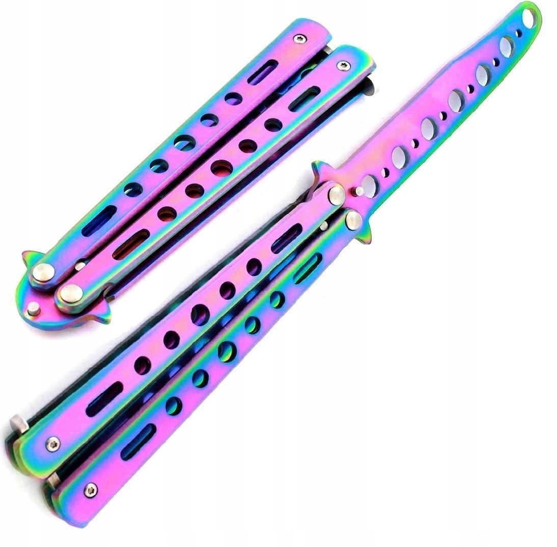 Nóż Motylkowy Treningowy Tępy Rainbow Motylek