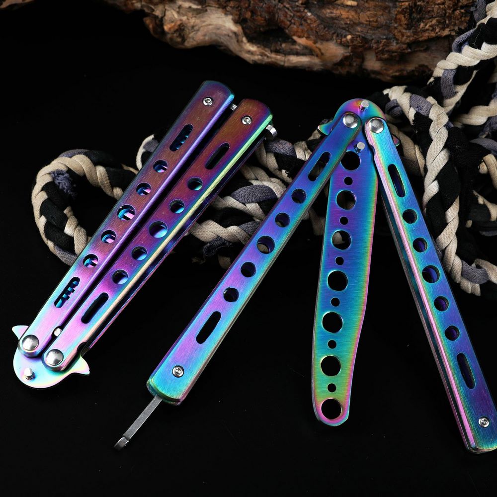 Nóż Motylkowy Treningowy Tępy Rainbow Motylek