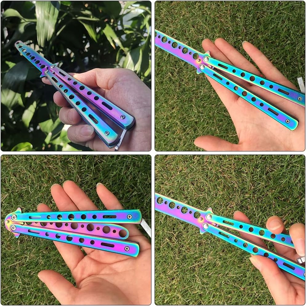 Nóż Motylkowy Treningowy Tępy Rainbow Motylek