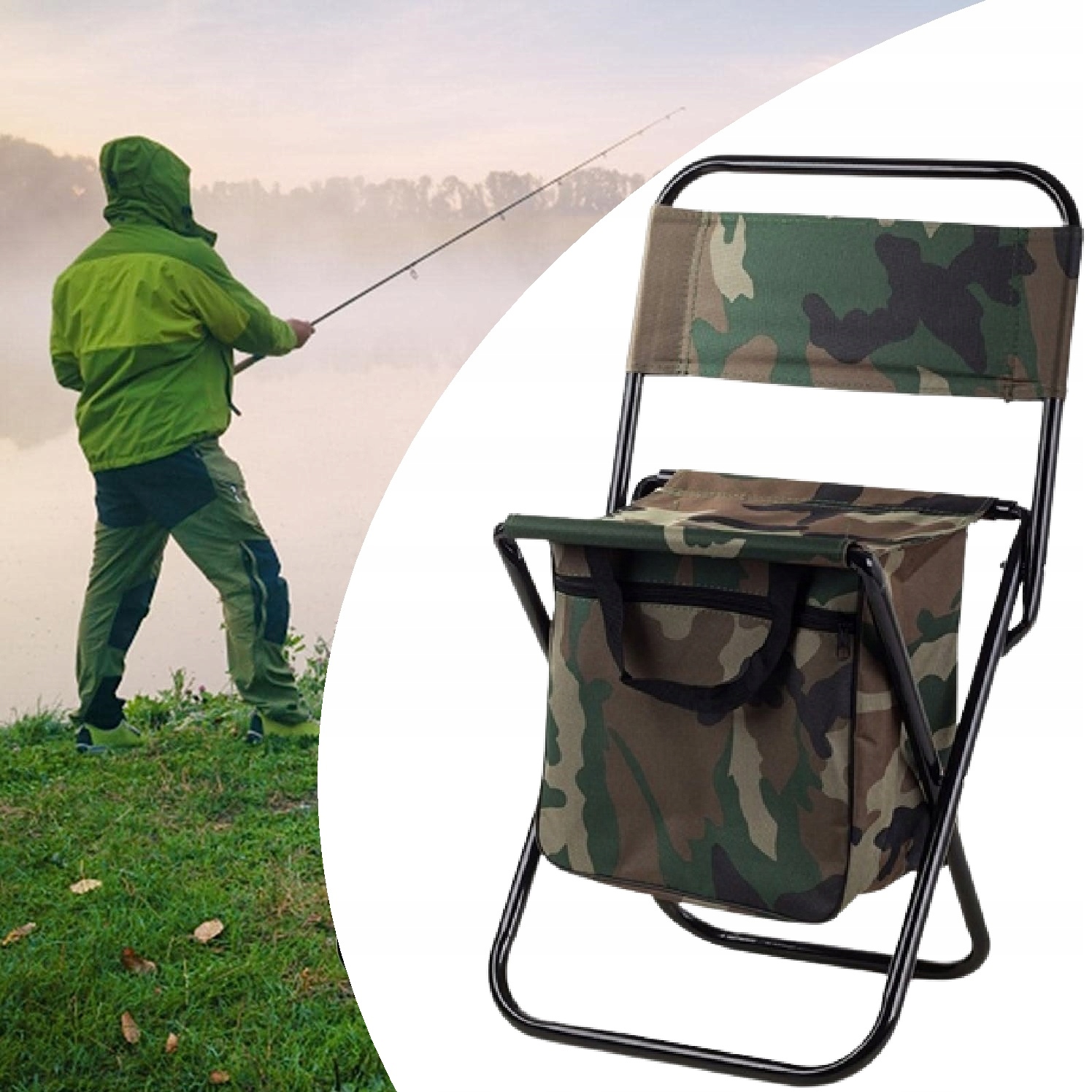 Krzesło Stołek Wędkarskie Torba Na Ryby Składane Z Oparciem Turystyczne