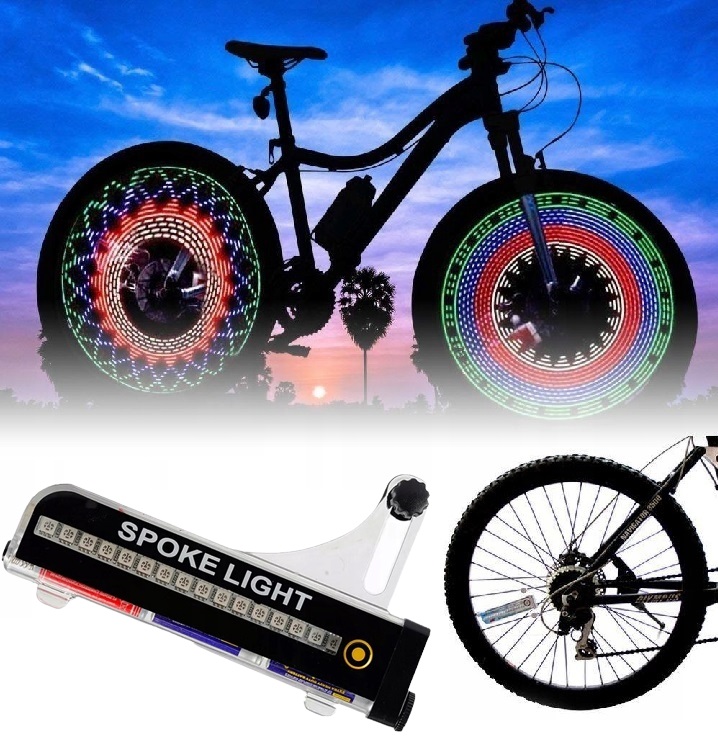 Oświetlenie Kół Na Szprychy Lampka Rowerowa Led Przednia Tylna Kolorowa