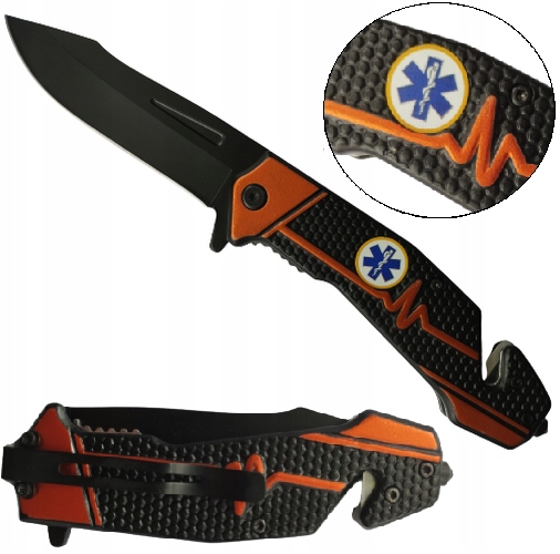 Nóż Ratowniczy Scyzoryk Sprężynowy Zbijak Sos 3w1