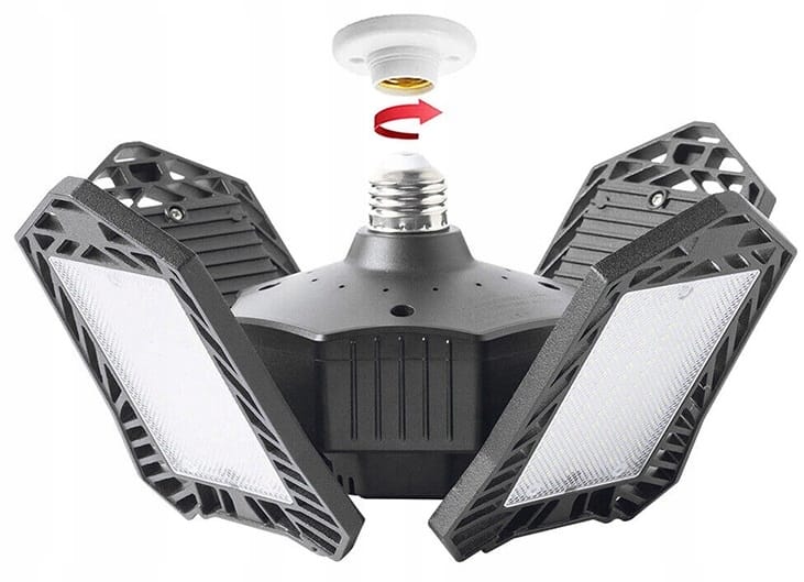 Mocna Lampa Warsztatowa Do Garażu 80w Sufitowa Robocza Żarówka Led E27 6w1