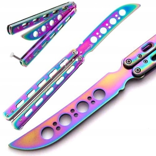 Nóż Motylkowy Treningowy Tępy Rainbow Motylek