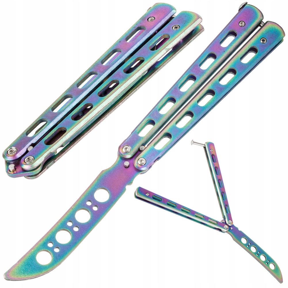 Nóż Motylkowy Treningowy Tępy Rainbow Motylek