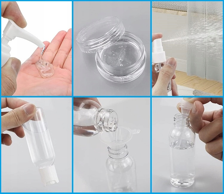 Pojemniki Podróżne Butelki Kosmetyki Wakacje Do Samolotu Bagażu Kosmetyczka