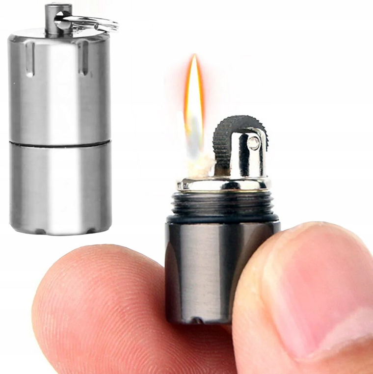 Taktyczna Kieszonkowa Mini Zapalniczka Brelok Sos Survival Krzesiwo Ogień