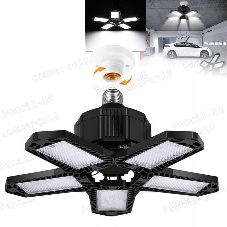 Mocna Lampa Warsztatowa Do Garażu 80w Sufitowa Robocza Żarówka Led E27 6w1