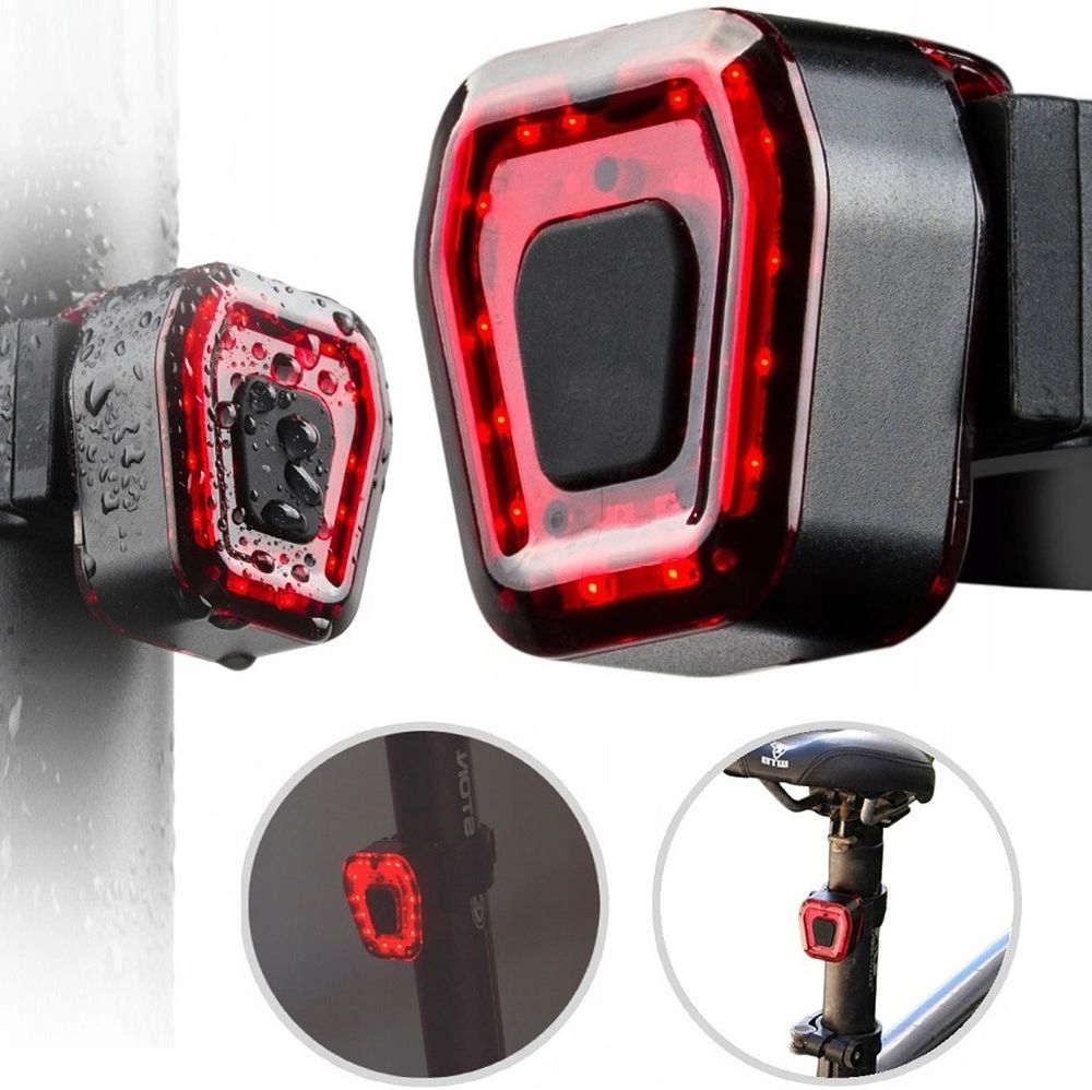 Lampka Rowerowa Wodoodporna Akumulator Tył Led