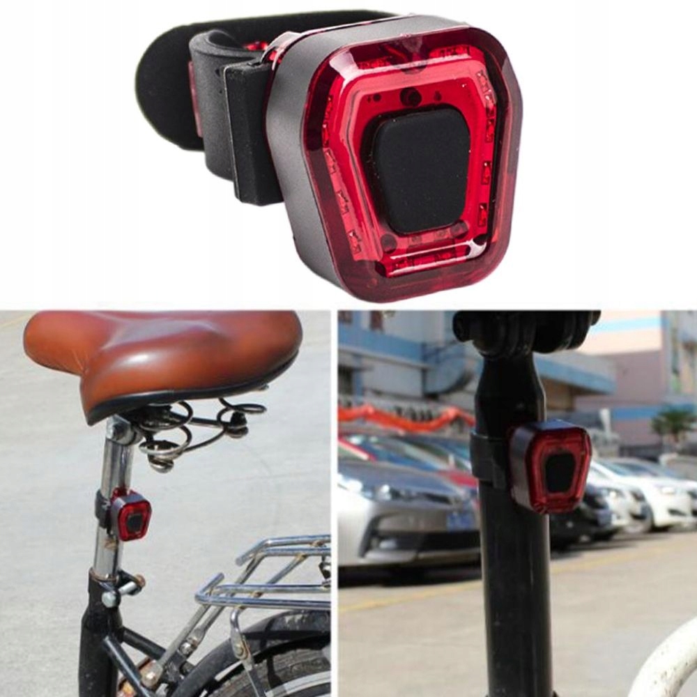 Lampka Rowerowa Wodoodporna Akumulator Tył Led
