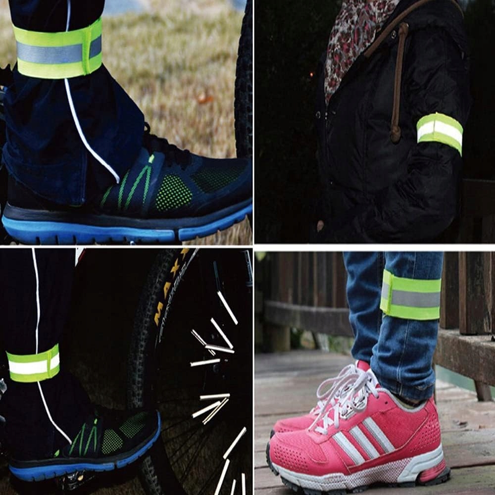 2x Regulowana Opaska Odblaskowa Na Rękę Ramię Nogę Do Biegania Odblask 2szt