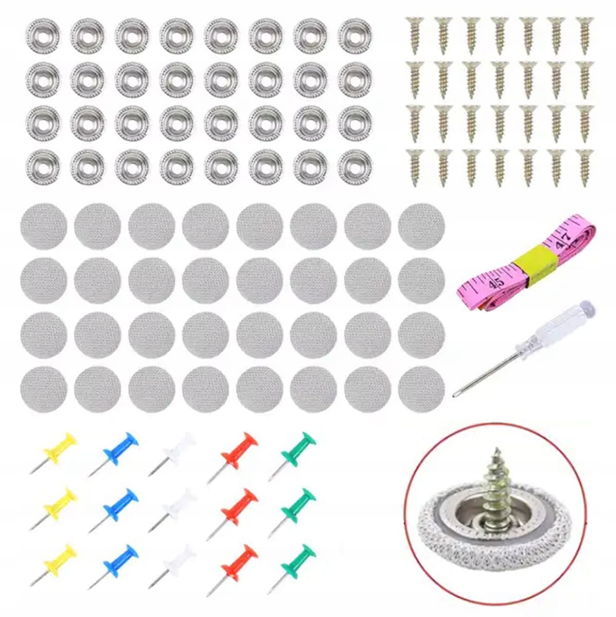 Zestaw Naprawczy Do Naprawy Podsufitki Samochodowej Nity Szary Centymetr