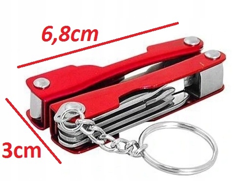 Mini Multitool Turystyczny Survival Brelok Latarka Nóż Otwieracz + Etui