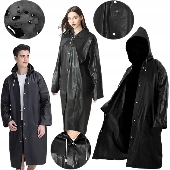 Płaszcz Przeciwdeszczowy Uniwersalny Męski Damski Ponczo Poncho Z Kapturem