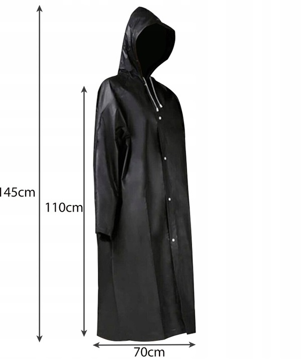 Płaszcz Przeciwdeszczowy Uniwersalny Męski Damski Ponczo Poncho Z Kapturem
